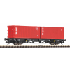 PIKO 47727 – Wagon kontenerowy DR z 2 kontenerami DSR, Epoka IV (TT, 1:120)
